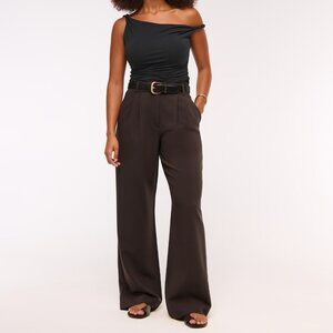 Abercrombie Curve Love A&F Sloane Tailored Wide Leg Pant